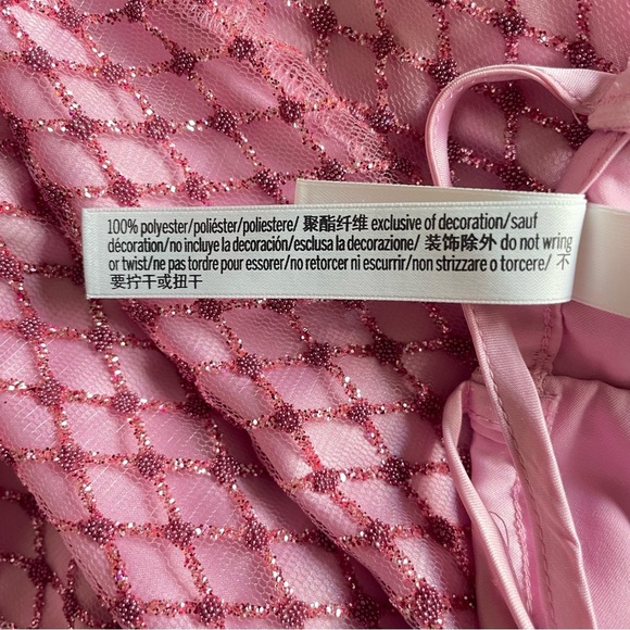 NEW For Love & Lemons Pink Glitter Slip Dress XL 37976 - Picture 8 of 11